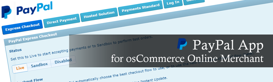 PayPal App for osCommerce Online Merchant